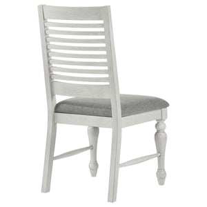 Aventine Ladder Back Dining Side Chair With Upholstered Seat Vintage Chalk And Grey (Set Of 2)