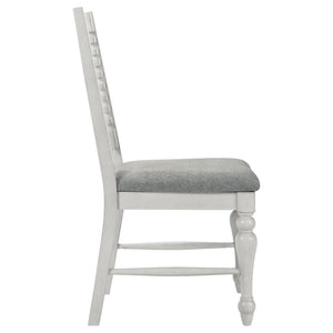 Aventine Ladder Back Dining Side Chair With Upholstered Seat Vintage Chalk And Grey (Set Of 2)