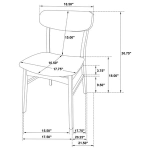 Dortch Dining Side Chair Walnut And Brown (Set Of 2)