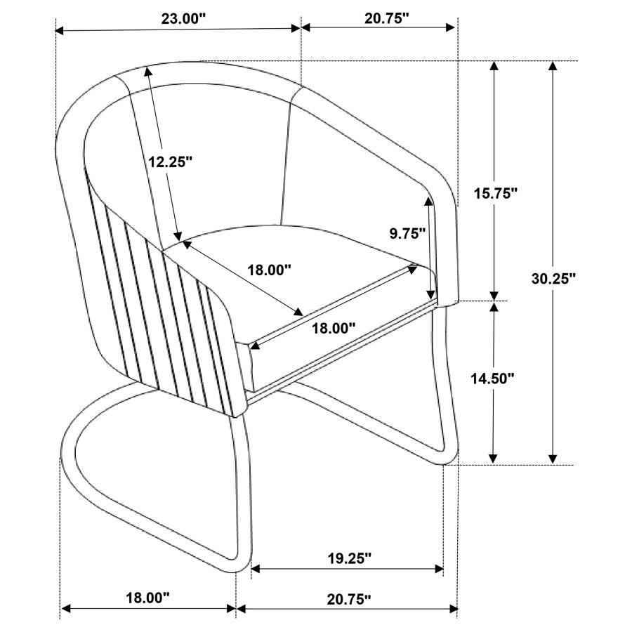 CoasterElevations Banner Upholstered Dining Chair Anthracite And Matte Black