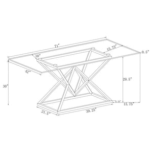 CoasterEssence Beaufort Rectangle Glass Top Dining Table Chrome