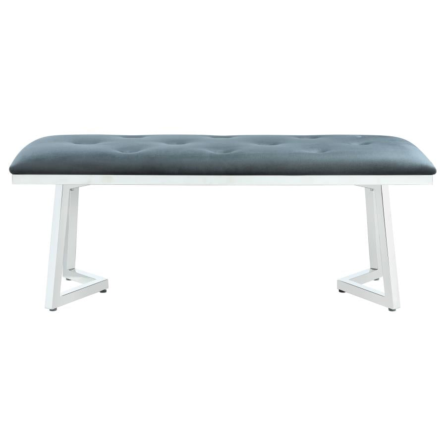 CoasterElevations Beaufort Upholstered Tufted Bench Dark Grey