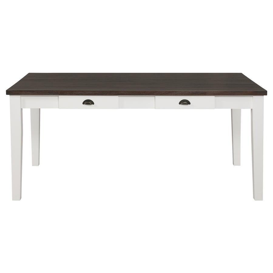 CoasterEssence Kingman 4-Drawer Dining Table Espresso And White