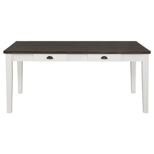 CoasterEssence Kingman 4-Drawer Dining Table Espresso And White