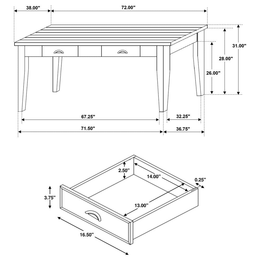 CoasterEssence Kingman 4-Drawer Dining Table Espresso And White