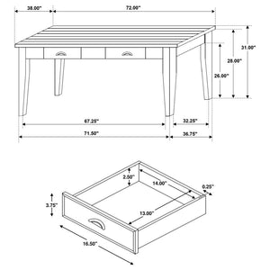 CoasterEssence Kingman 4-Drawer Dining Table Espresso And White