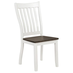 CoasterEssence Kingman Slat Back Dining Chairs Espresso And White (Set Of 2)