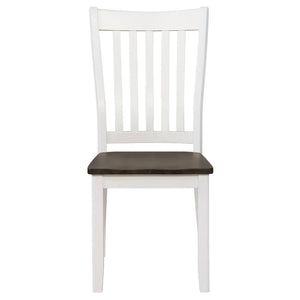 CoasterEssence Kingman Slat Back Dining Chairs Espresso And White (Set Of 2)