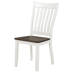 CoasterEssence Kingman Slat Back Dining Chairs Espresso And White (Set Of 2)