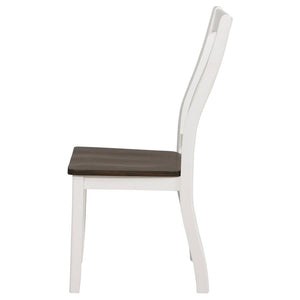 CoasterEssence Kingman Slat Back Dining Chairs Espresso And White (Set Of 2)