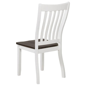 CoasterEssence Kingman Slat Back Dining Chairs Espresso And White (Set Of 2)