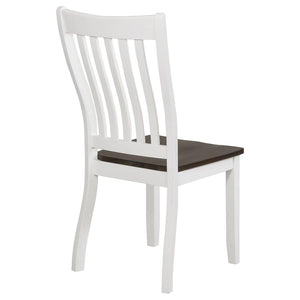 CoasterEssence Kingman Slat Back Dining Chairs Espresso And White (Set Of 2)