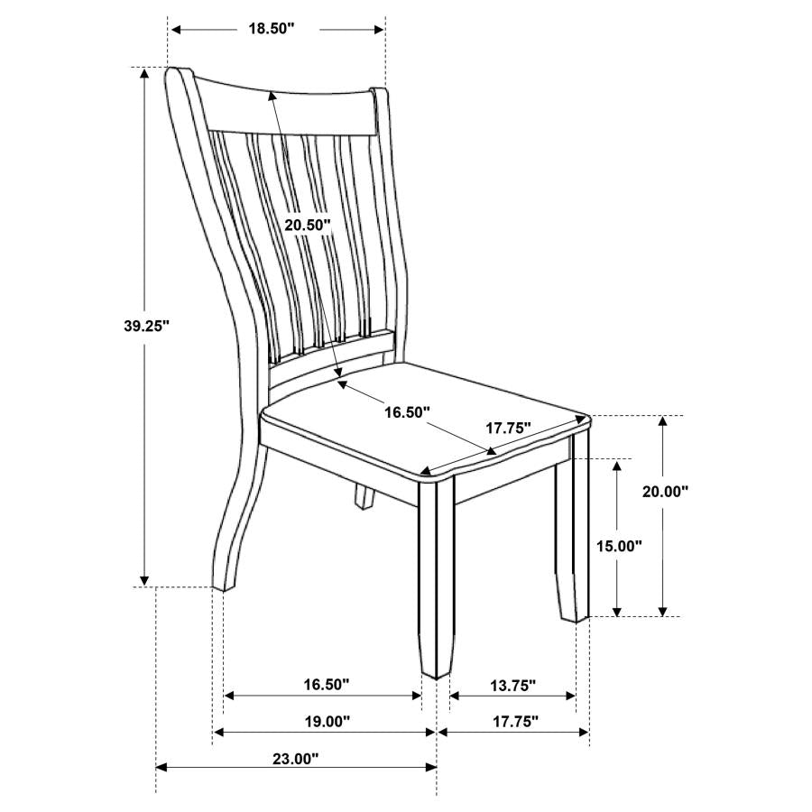 CoasterEssence Kingman Slat Back Dining Chairs Espresso And White (Set Of 2)