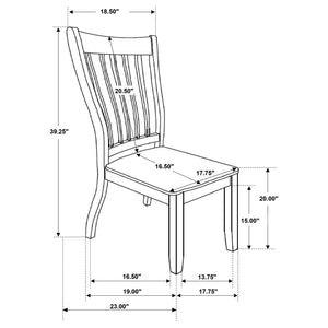 CoasterEssence Kingman Slat Back Dining Chairs Espresso And White (Set Of 2)