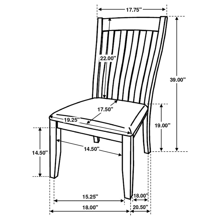 CoasterEveryday Nogales Slat Back Side Chairs Coastal Grey (Set Of 2)