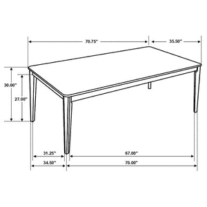 CoasterEveryday Wethersfield Dining Table With Clipped Corner Medium Walnut