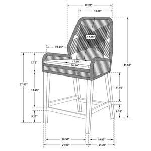 CoasterEssence Nakia Woven Rope Back Counter Height Stools (Set Of 2)