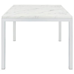 CoasterEveryday Athena Rectangle Dining Table With Marble Top Chrome