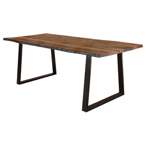 CoasterElevations Ditman Live Edge Dining Table Grey Sheesham And Black