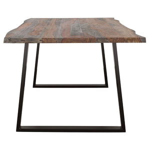 CoasterElevations Ditman Live Edge Dining Table Grey Sheesham And Black