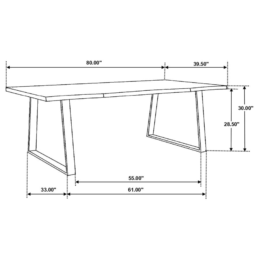 CoasterElevations Ditman Live Edge Dining Table Grey Sheesham And Black