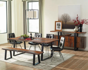 CoasterElevations Ditman Live Edge Dining Table Grey Sheesham And Black