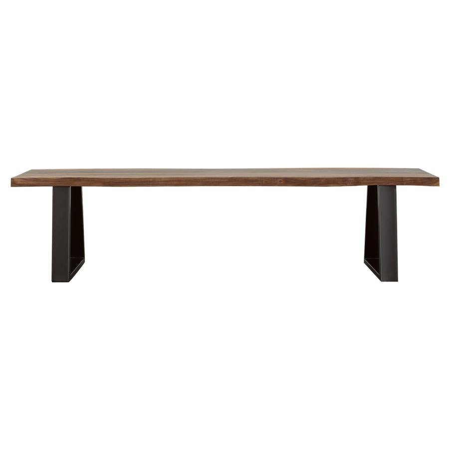 CoasterElevations Ditman Live Edge Dining Bench Grey Sheesham And Black