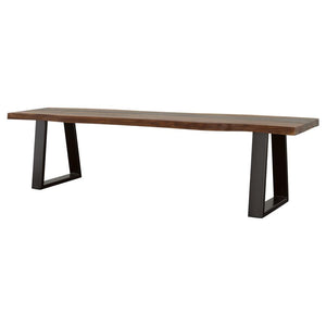 CoasterElevations Ditman Live Edge Dining Bench Grey Sheesham And Black