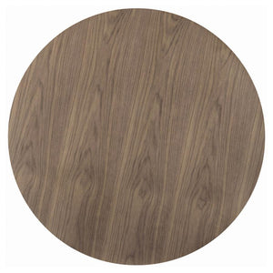 CoasterEssence Lana Round Dining Table Walnut And Black