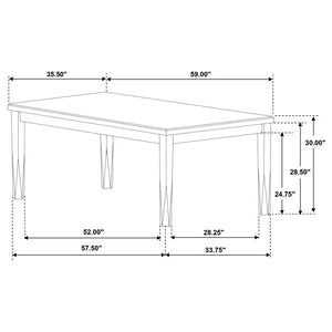 Appleton Rectangular Wood Dining Table Black Washed