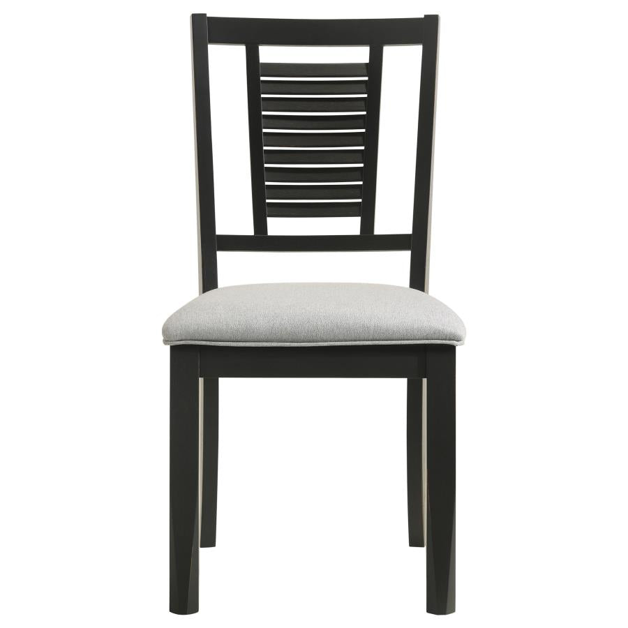 Appleton Ladder Back Dining Side Chair Black Washed And Light Grey (Set Of 2)