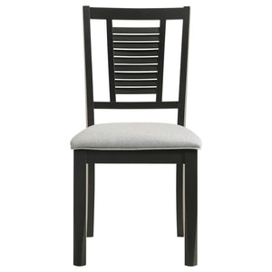 Appleton Ladder Back Dining Side Chair Black Washed And Light Grey (Set Of 2)