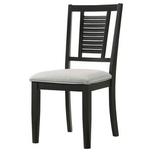 Appleton Ladder Back Dining Side Chair Black Washed And Light Grey (Set Of 2)