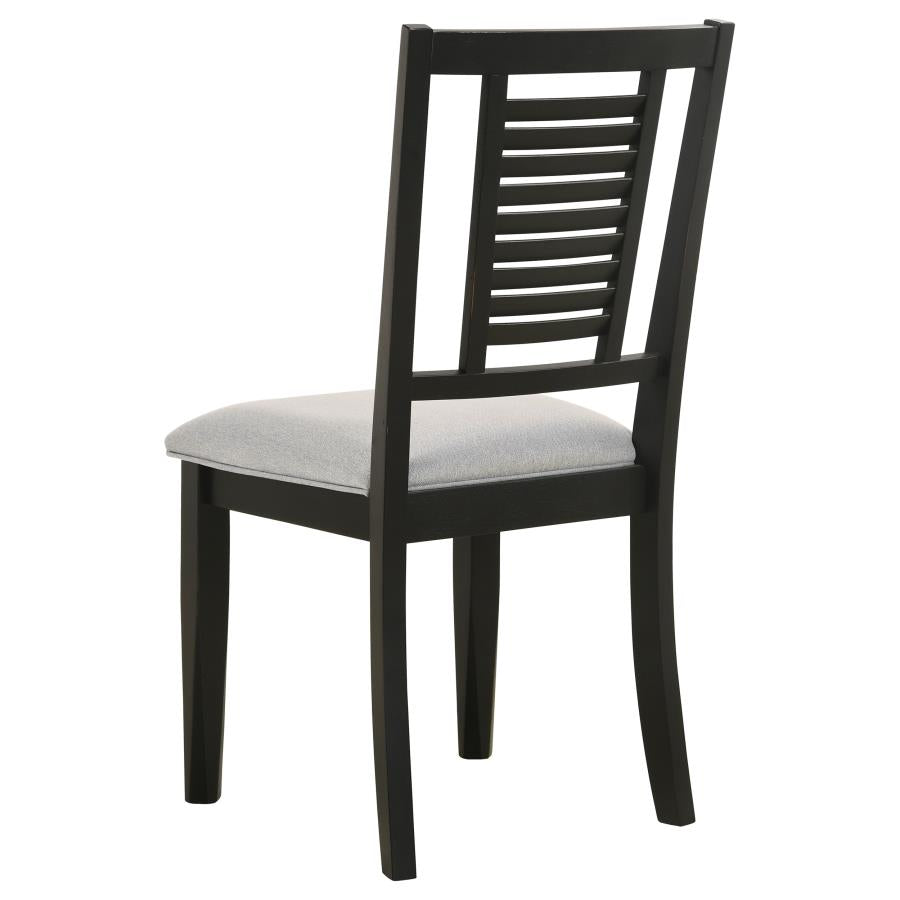 Appleton Ladder Back Dining Side Chair Black Washed And Light Grey (Set Of 2)