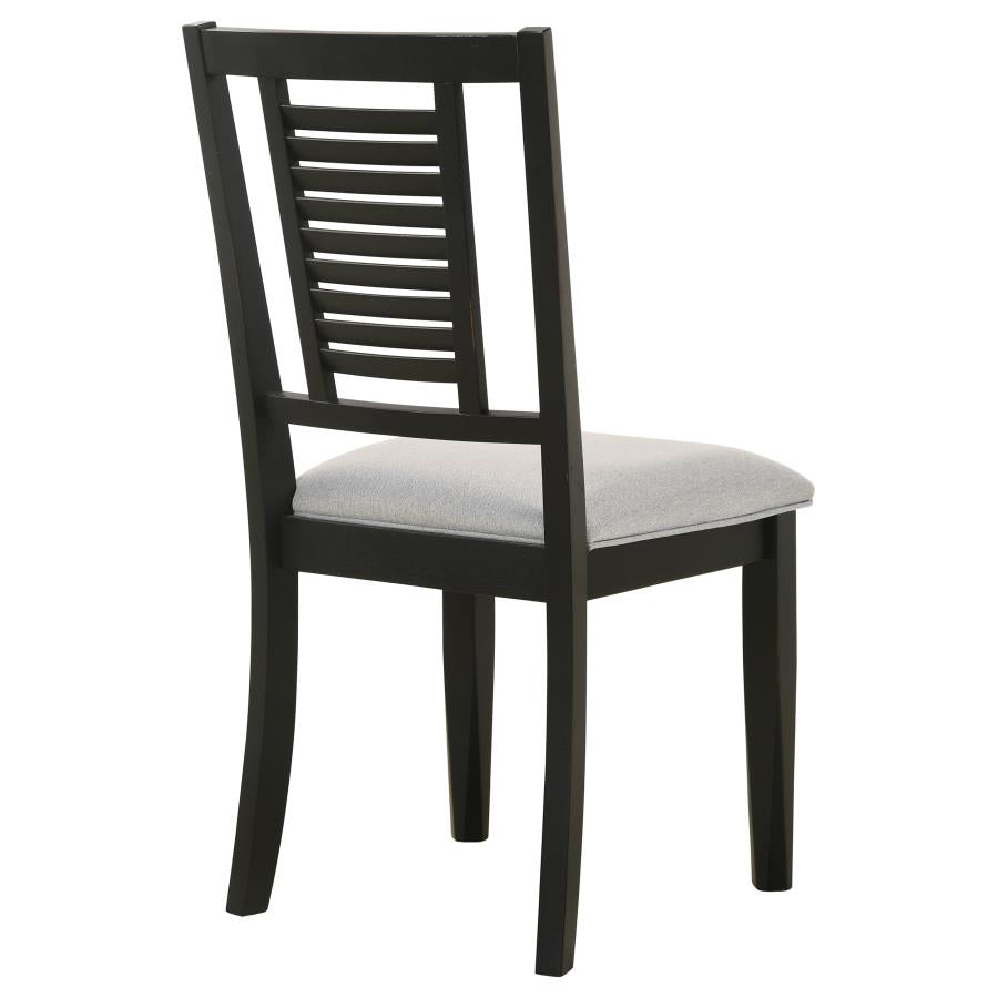 Appleton Ladder Back Dining Side Chair Black Washed And Light Grey (Set Of 2)