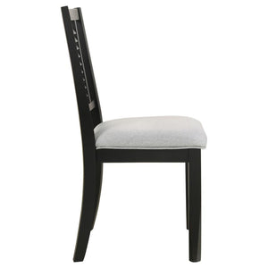 Appleton Ladder Back Dining Side Chair Black Washed And Light Grey (Set Of 2)