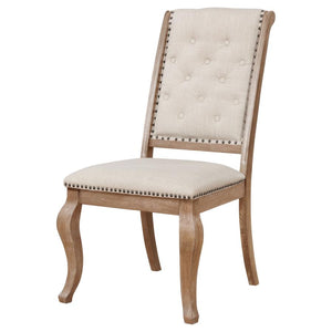 CoasterEssence Brockway Tufted Side Chairs Cream And Barley Brown (Set Of 2)