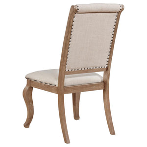 CoasterEssence Brockway Tufted Side Chairs Cream And Barley Brown (Set Of 2)