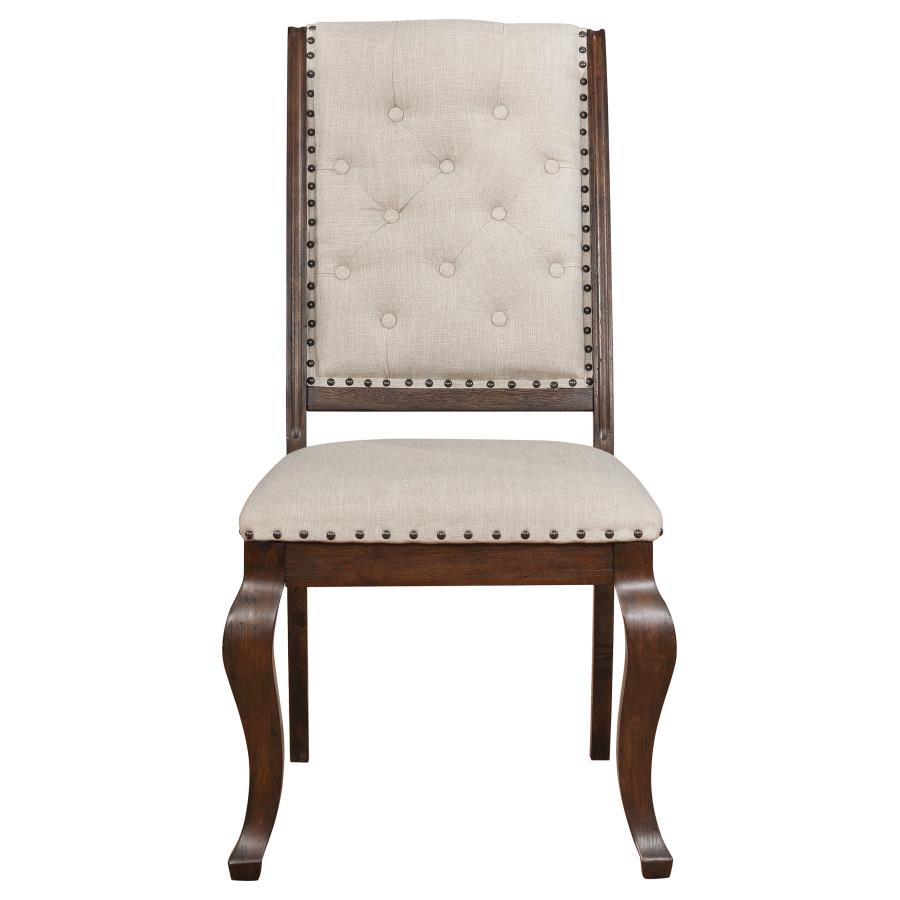 CoasterEssence Brockway Tufted Dining Chairs Cream And Antique Java (Set Of 2)