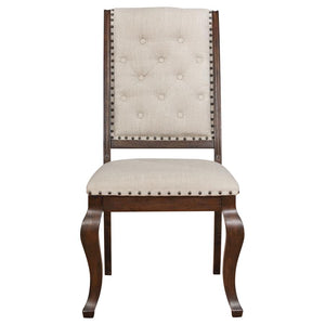 CoasterEssence Brockway Tufted Dining Chairs Cream And Antique Java (Set Of 2)