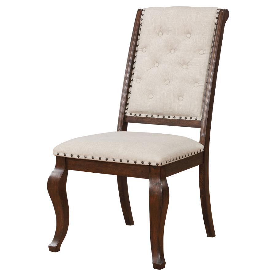 CoasterEssence Brockway Tufted Dining Chairs Cream And Antique Java (Set Of 2)