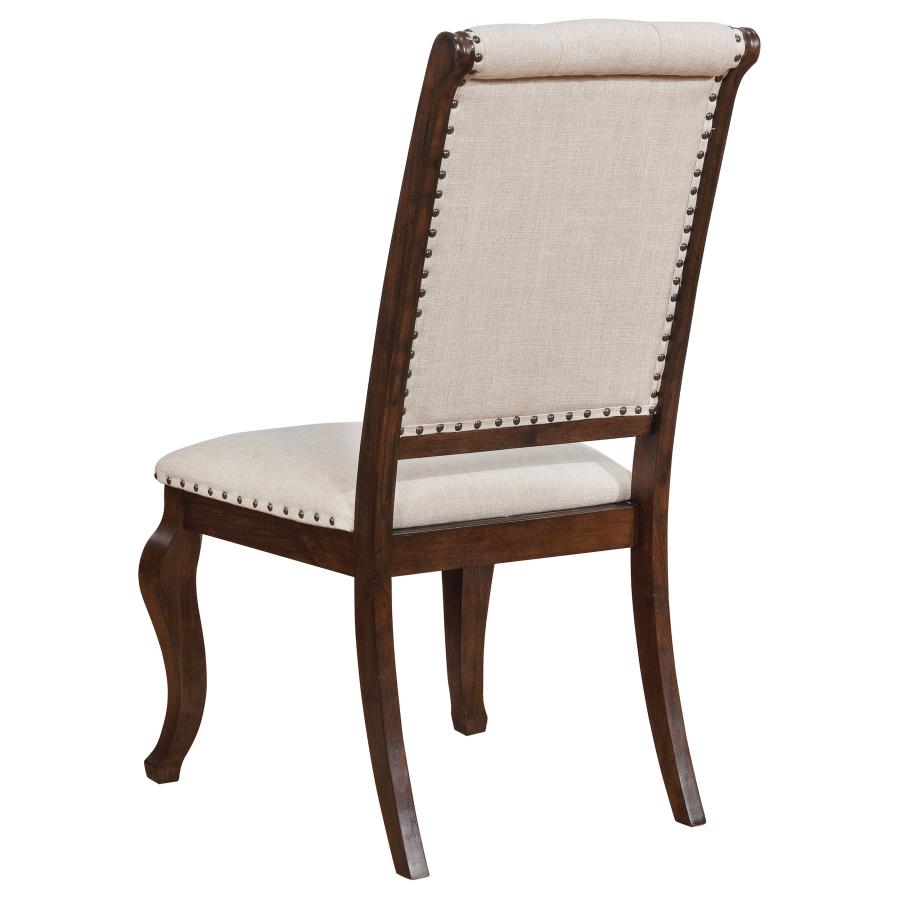 CoasterEssence Brockway Tufted Dining Chairs Cream And Antique Java (Set Of 2)