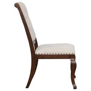 CoasterEssence Brockway Tufted Dining Chairs Cream And Antique Java (Set Of 2)