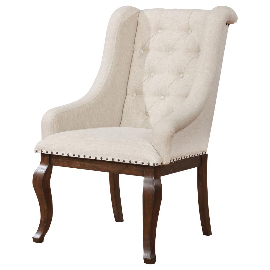 CoasterEssence Brockway Tufted Arm Chairs Cream And Antique Java (Set Of 2)