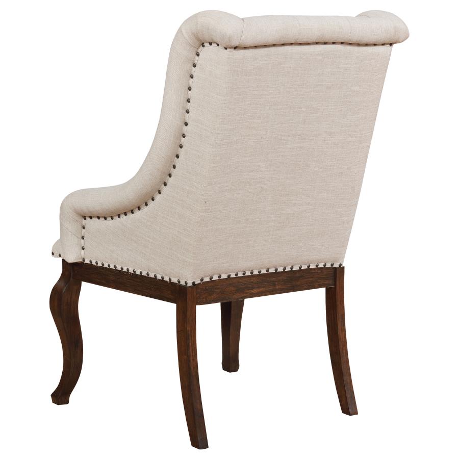 CoasterEssence Brockway Tufted Arm Chairs Cream And Antique Java (Set Of 2)