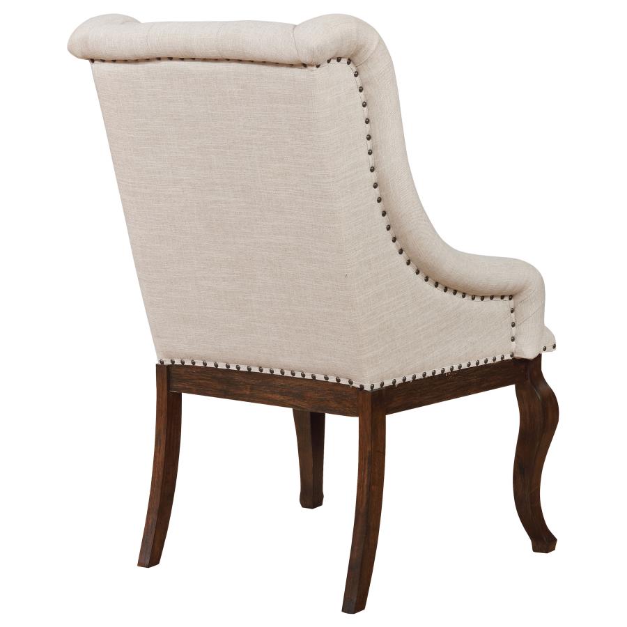 CoasterEssence Brockway Tufted Arm Chairs Cream And Antique Java (Set Of 2)