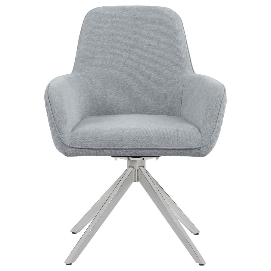 CoasterElevations Abby Flare Arm Side Chair Light Grey And Chrome