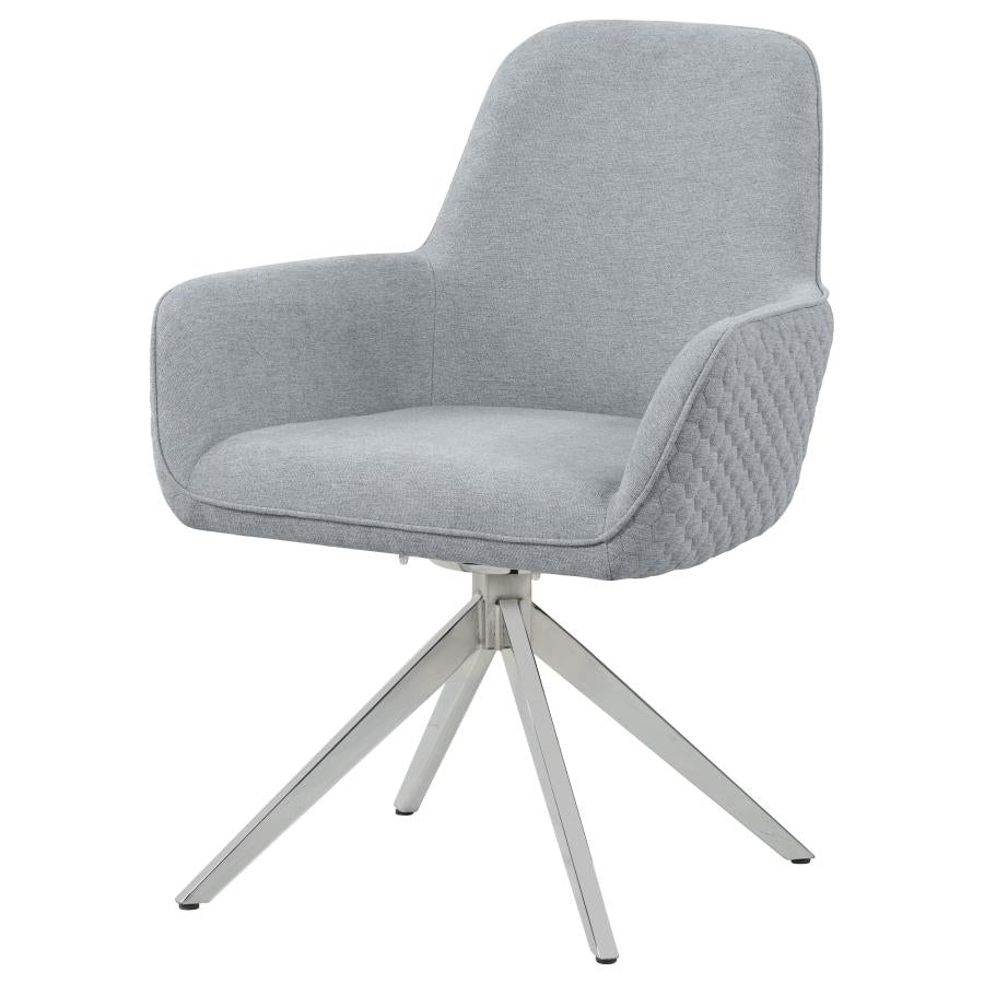 CoasterElevations Abby Flare Arm Side Chair Light Grey And Chrome