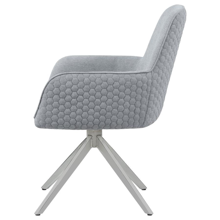 CoasterElevations Abby Flare Arm Side Chair Light Grey And Chrome