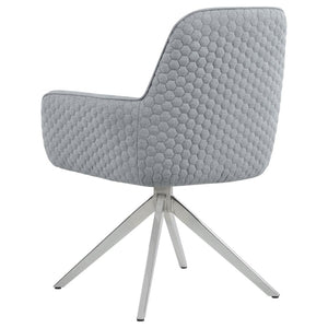 CoasterElevations Abby Flare Arm Side Chair Light Grey And Chrome